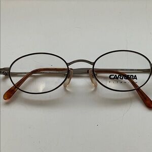 Carrera Oval Titanium Glasses Frame  in Brown and Silver
